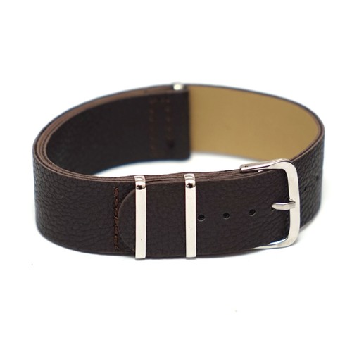 20 mm Leder dunkelbraun für Nato einteilig Uhrenarmbänder Uhrenarmband