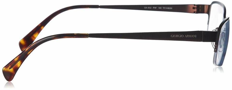 GIORGIO ARMANI GA832 P0F MATTE BROWN TITANIUM METAL SEMI-RIM FRAME 52-20-140 - Image 2 of 3