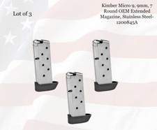 LOT of (3) Kimber Micro 9 7-Round OEM 9mm Magazine w/Extended Basepad - 1200845A