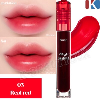 ETUDE Dear Darling Water Gel Tint 5g #03 Real red Vivid Lip Tint Moisture Lip