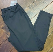 Lands' End Women's Active Legging with Mesh Inset 3M Reflect-BLACK- LARGE NWT 