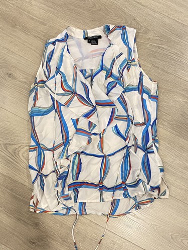 Etcetera Silk Top Women’s 100% Silk Size 6 Sleeveless Tank Blouse Y2K