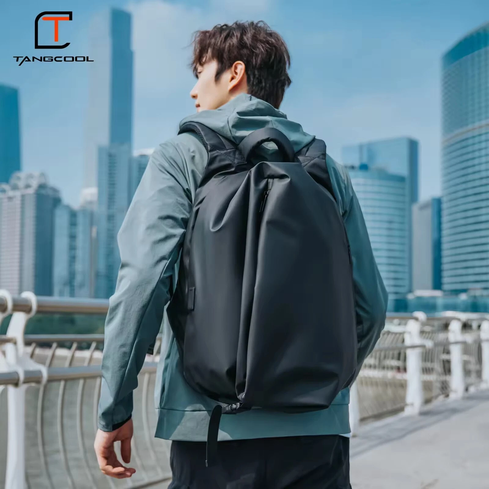 TANGCOOL USB Charge Men Business laptop Waterproof Travel Backpack SchoolBag