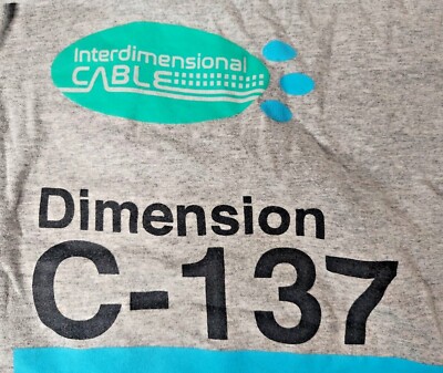Rick & Morty Dimension C-137  3XL Womens Gray/Grey T-Shirt