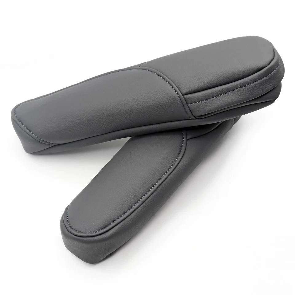 Cubierta de reposabrazos de asiento delantero de cuero gris oscuro apta para Honda CR-V CRV 2007-2009 Foto 3 de 4