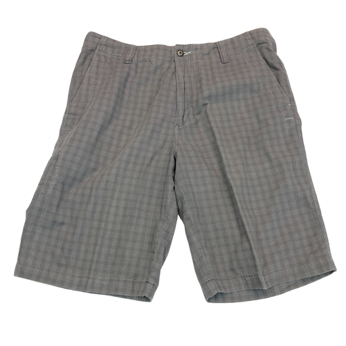 Tommy Bahama Mens Cotton Flat Front Shorts Gray Plaid • Size 36