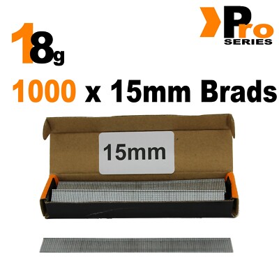 18g gerade 1000 x 15mm Brad Nägel, galv passend für alle 18g Nagler (s4)