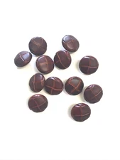 Lot 12 Dark Brown Plastic Faux Leather Round Shank Buttons Sewing 20 mm #BR6