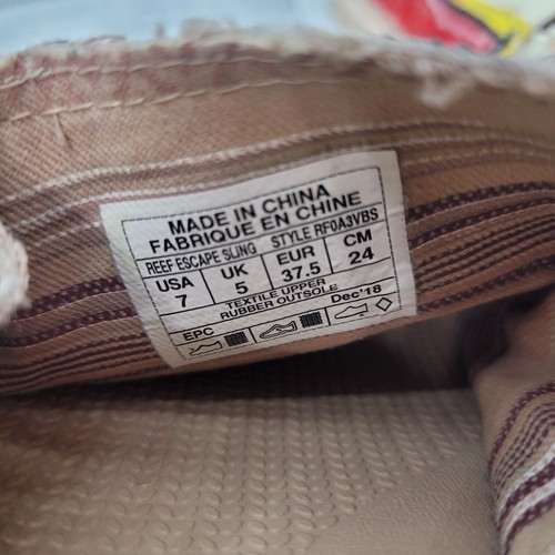 Reef Escape Sling Painted Design Canvas Sandals Women's Size 7 - Imagen 7 de 7