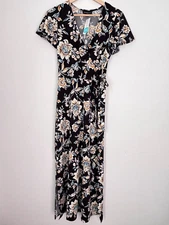 Fortune Ivy Classic Floral Faux Wrap Dress Size Medium Garden Fairy Romantic New