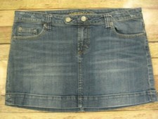 Vintage Y2K Micro Mini Denim Jean Skirt American Eagle 14 Double Button Preppy