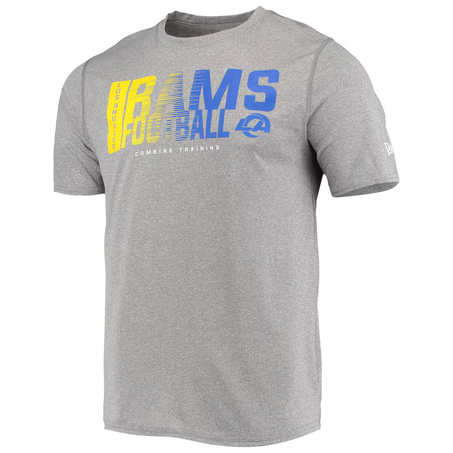 Футболка New Era Mens 2XL Los Angeles Rams серого цвета сочетает в себе аутентичную игру на футболке