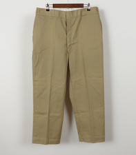 Vintage 80s Dickies Twill Work Pants Men's Size 38x28 Made in USA Khaki Tan