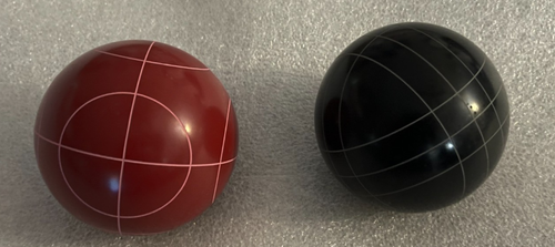 Lot of 2 Agame Bocce Black And Red Ball Replacement