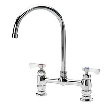 Krowne 8 in Deck Mount Royal Series Faucet w/ 8 1/2 in Gooseneck Spout
