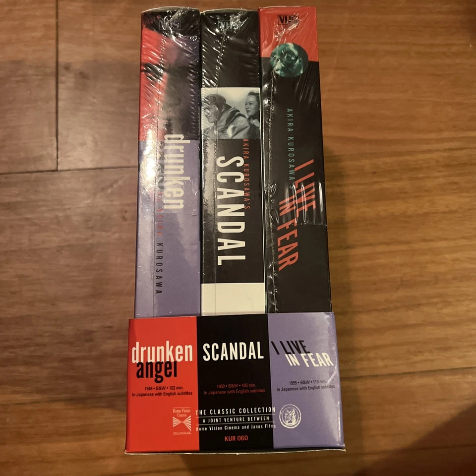 Rare Kurosawa VHS Box Set Drunken Angel Scandal I Live In Fear NEW SEALED - Image 4 of 4