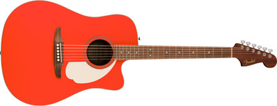 Fender California Standard Redondo CE Acoustic Guitar, Spruce Top, Fiesta Red