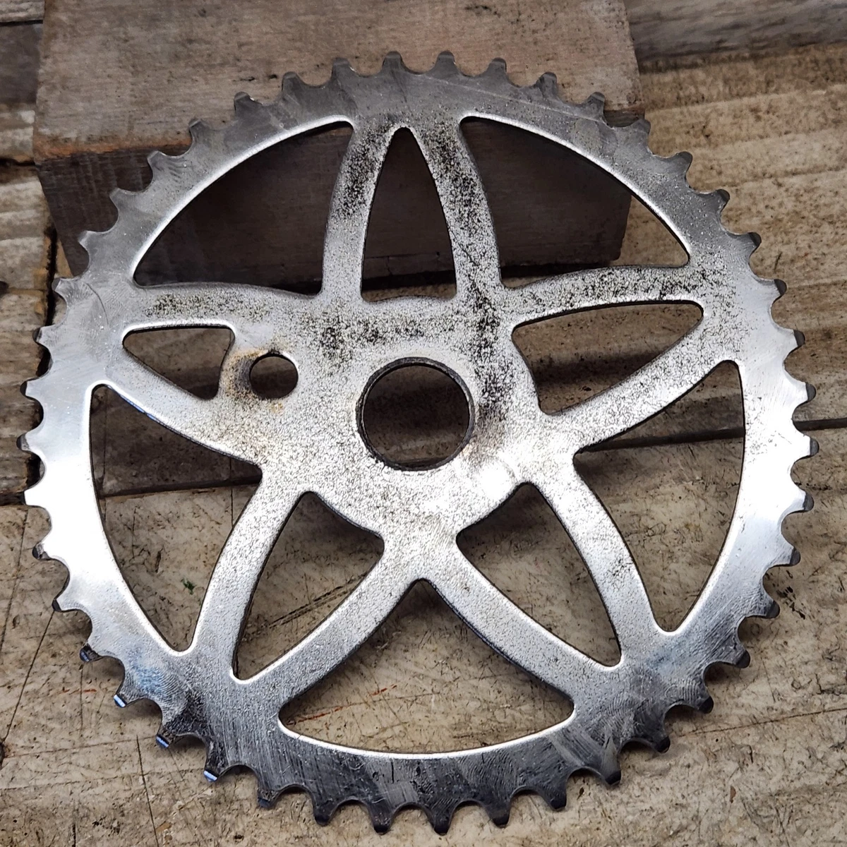 BMX Bike-Old School Silver Chainrings & BMX Sprocket Vintage Bike