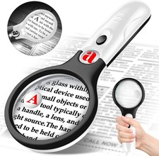 Compact Magnifying Glass with Lights,45X 10X 5X Small Handheld Lighted Magnifier