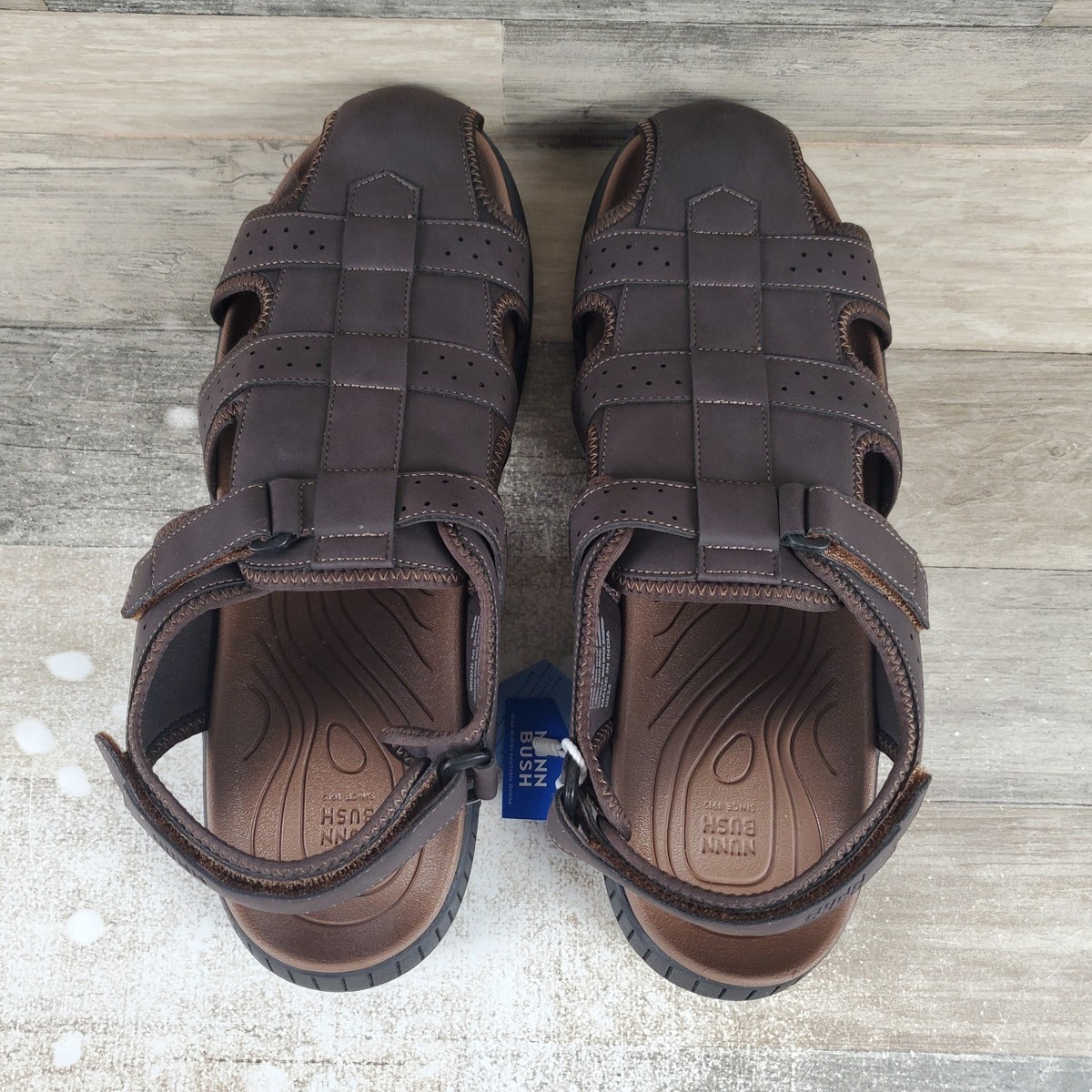 Nunn Bush Laguna Mens Fisherman Sandals Sz 13 M Brown Brun 