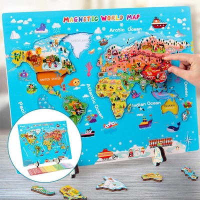 Geographie Puzzles Spaß Block Puzzle Brett Motorik Klassenzimmer Requisiten Spielzeug