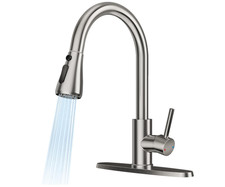 Grifo cocina extra ble acero inox, arco alto, 1 o 3 orificios, vers til, caravan