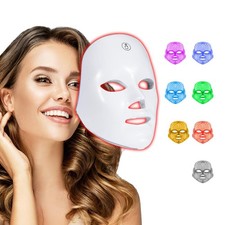 LED Face Mask Light Therapy 7-in-1 Colors Facial Skin Care Mask for At