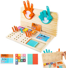 Montessori Math Learning Toy for Kids   Wooden Educational Counting Set...