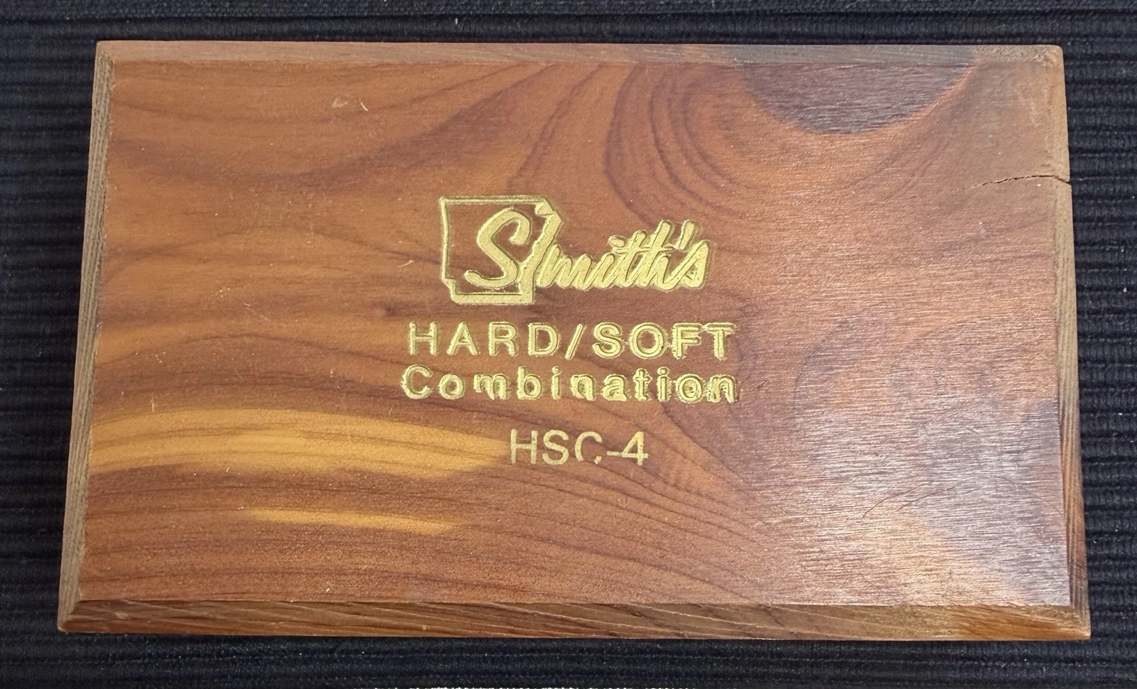 Vintage Smith’s Knife Hard/Soft Combination Sharpening Stone in Wooden Box