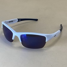 STYLE EYES Vintage Sunglasses White Frame Blue MIRROR Lens /Sport Wrap Around/