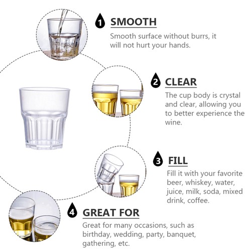 Vasos irrompibles de acrílico transparente de 6 piezas de vidrio de chupito - Imagen 6 de 12