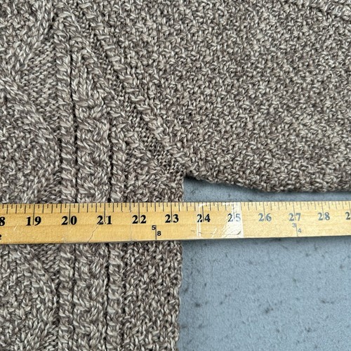 Carraig Donn Sweater Men’s Large Brown Cable Knit Fisherman Cardigan Merino Wool - Picture 11 of 20