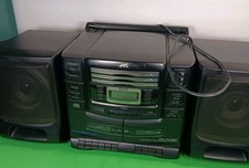 JVC XC20BK Boombox portable stereo/FM/3CD/dualtape deck detachable speakers READ