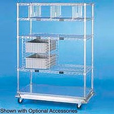 Nexel Open Sided Wire Exchange Truck 4 Wire 1 Galvanized Shelf 1000 Lb Cap