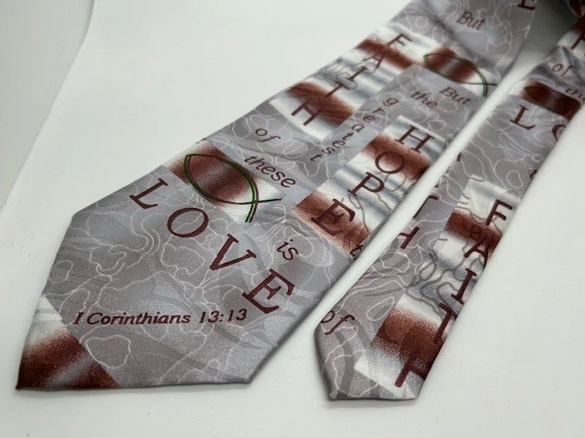 Corbata Gospitality Soul Winning para hombre I Corinthians 13:13 talla 3 7/8" x 59" Foto 2 de 4