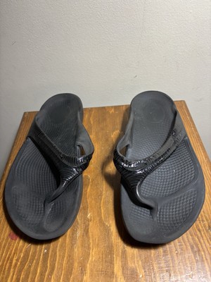 Rough OOFOS Original 1000 Black Recovery Thong Sandal Black Size M6 W8