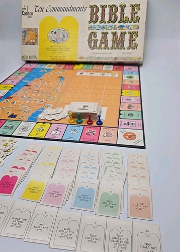 Vintage 1966 Ten Commandments Bible Board Game A Great Cadaco Game No 263 In Box - Picture 2 of 24