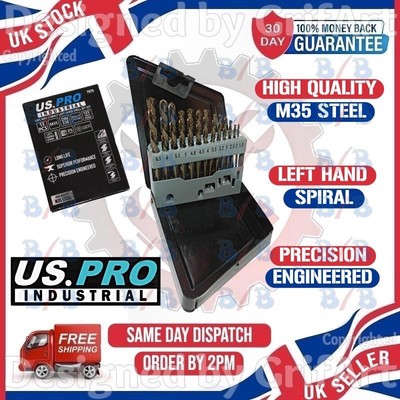 US PRO INDUSTRIAL 13-TEILIGES KOBALT LINKSHAND BOHRER SCHRAUBENAUSDREHER-SET EINFACH AUS