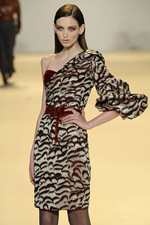 $2490 Carolina Herrera Runway CORSETED Velvet & Brocade!  Puff Sleeve Dress 4