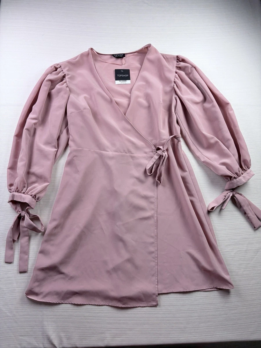 topshop pink wrap dress Topshop + Jacquard Ruffle Wrap Midi Dress
