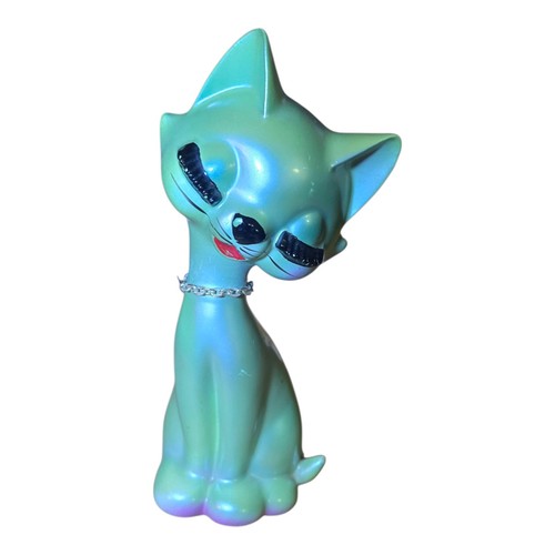 Vintage Blue Eyelash Cat Figurine kitsch anthropomorphic - Picture 1 of 15