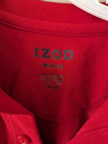 2x IZOD Boys size M 10/12 polo Shirts. Red And White. Boys M 10/12 Gildan Blue T - Picture 3 of 9