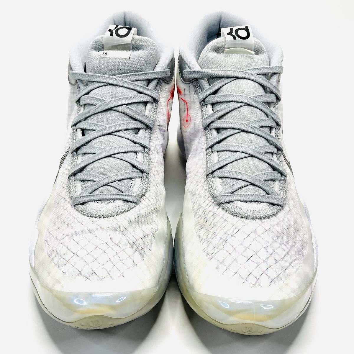 Nike Zoom KD12 Men Size 12 White Wolf Grey Kevin Durant 12th