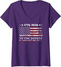250 Years US Anniversary 250th Independence Freedom Ladies' V-Neck Tshirt