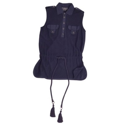 Salvatore Ferragamo Women's Sleeveless Wool Knit Sweater XS Navy Used MOLO-0