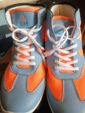Zumba Dance Fitness High Top Sneakers Shoes Light Blue Orange Mesh Women's