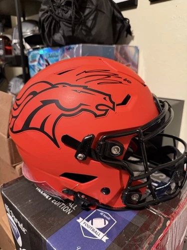 Bo Nix Denver Broncos Full Size Speedflex Eclipse Autographed Helmet