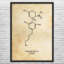 CBD Molecule Wall Art: Cannabidiol, Cbd Art, Cannabis Gift, Cbd Wall Art