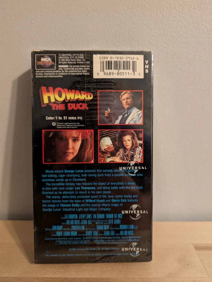 Howard the Duck (VHS, 1986) Sealed MCA New, Free Shipping! - Image 2 of 4