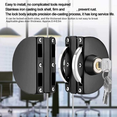 Practical Glass Door Lock Double Side for Retail Stores Offices & Households